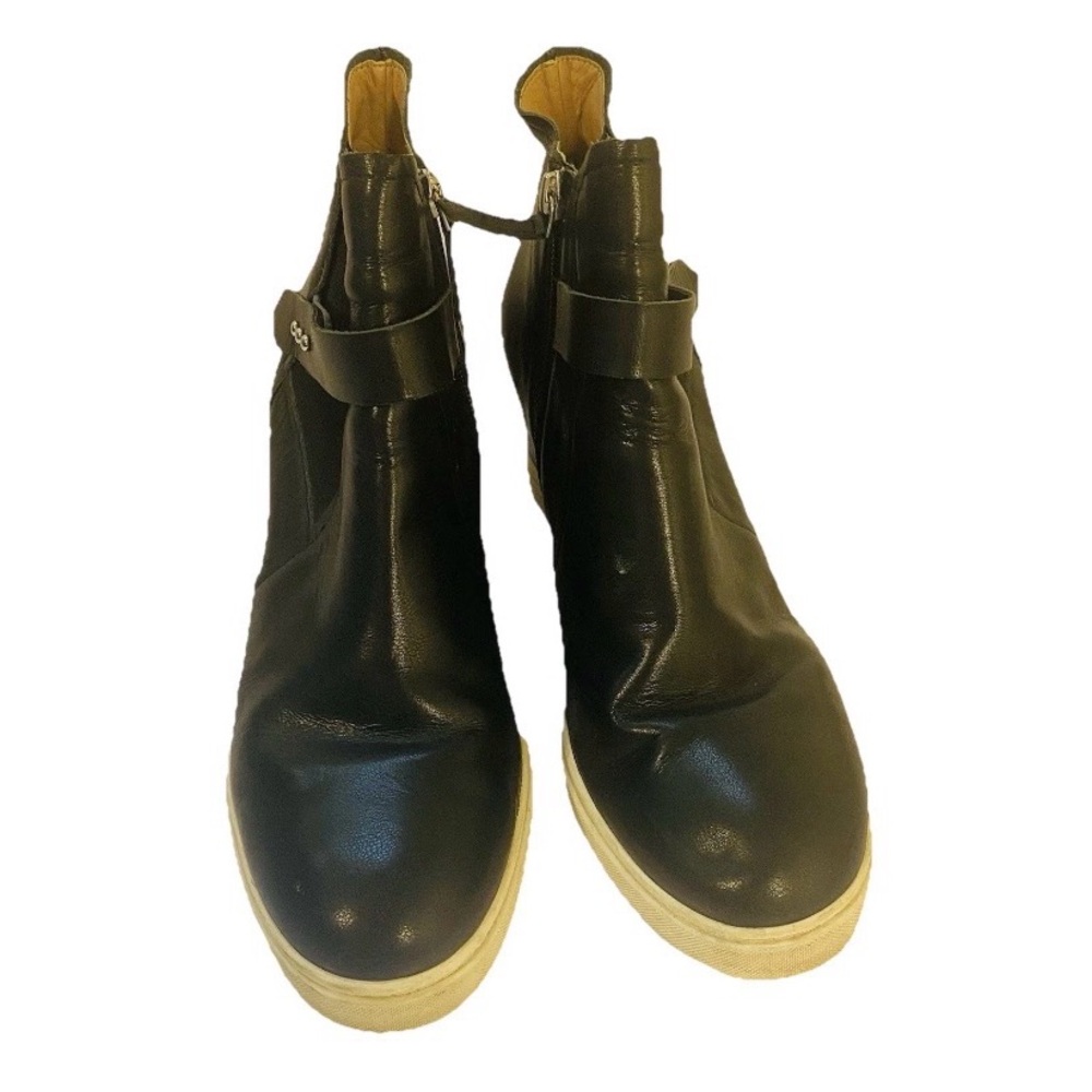 L. Paolo Women’s Leather Boots Black Zipper Size 10